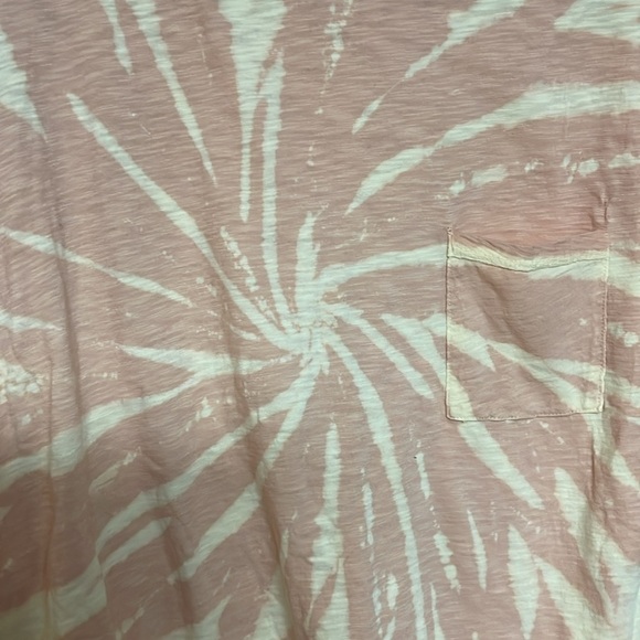 Love Vintage size M/L Tie-Dye Pink and Cream Short Sleeve Crop Top with Pocket - Picture 4 of 7